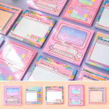 Cute Computer Game Memo Pad Self-adhesive Planner Stickers Kawaii Paper Sticky Notes Notepad School Office Stationery Supplies 2024 - buy cheap