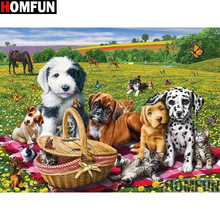 HOMFUN Full Square/Round Drill 5D DIY Diamond Painting "Animal dog" 3D Embroidery Cross Stitch 5D Home Decor A15165 2024 - buy cheap