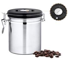 Leeseph Stainless Steel Coffee Container - Coffee Beans Canister with co2 Valve, Black 2024 - buy cheap