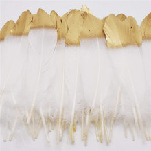 wholesale Dipped Gold and Silver goose feather 10pcs-100pcs/lot 15-20cm DIY decor feathers for crafts wedding Decoration plumas 2024 - buy cheap