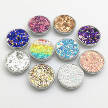 MF7765   NEW  brilliant   glitter mermaid  multicolor copper  20mm Snap button  DIY  bracelet 2024 - buy cheap