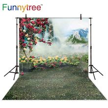 Funnytree photocall backdrops spring flower natural scenery mountain photography photo studio shoots background photophone 2024 - buy cheap