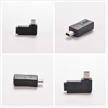 Em linha reta/L Forma Preto Micro/Mini Feminino USB para Mini/Micro USB Macho Adaptador Conector do Carregador Conversor adaptador 1 Pcs 2024 - compre barato