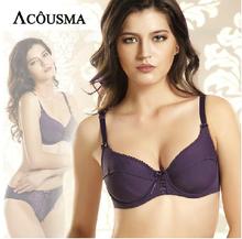 Big Brand ACOUSMA women underwear bra set sexy purple Embroidery bra briefs sets push up bras conjunto calcinha e sutia BS272 2024 - buy cheap
