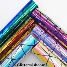 Glitterwishcome-láminas de piel sintética para lazos, láminas de vinilo para arcos, 21x29cm, tamaño A4, patrón en relieve, piel iridiscente, Fabirc, GM108A 2024 - compra barato