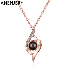 ANENJERY 925 Sterling Silver Wing Shaped Wave Zircon Projection Meaningful Necklaces For Women Gift S-N409 2024 - buy cheap