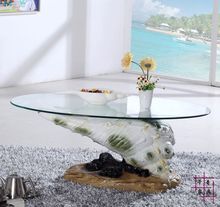 Чайный столик в форме раковины. Круговое закаленное стекло маленькая семья гостиная чайный столик 2024 - купить недорого