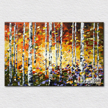 Modern oil painting forest autumn scenery pictures oil painting reproduction canvas painting for home decoration 2024 - buy cheap