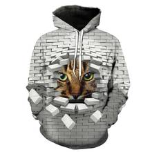 New 3D Hoodies Men Hooded Sweatshirts cat 3D Print hoodie Casual Pullovers Streetwear Tops Autumn Regular Hipster hip hop 2024 - buy cheap