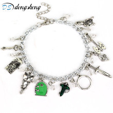 Donsheng pulseira vintage com pingente de estrela, pingente de princesa evenstar para medalhão em porta verde, pulseira de estrela, pingente de folha, porta 2024 - compre barato