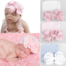 Bebê recém-nascido meninas meninos chapéus confortáveis bowknot sólido malha quente gorro chapéu roupa 0-6m 3 cores 2024 - compre barato