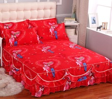 New Fashion Bedpread Sanding Soft No Pilling Bed Skirt Double Layer Ruffle Edge Fitted Bed Sheet King Queen Size Home Textile 2024 - buy cheap