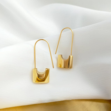 Wholesale Lock Earrings Long Hoop Earring Gold Color Small Loop Earrings For Women Rock Party Jewelry Brinco 2020 New Fashion 2024 - buy cheap