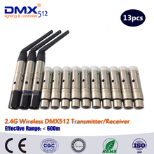 DHL Free Shipping 13pcs XLR 2.4G wireless DMX512 controller 3pcs send and 10pcs receiver for DMX512 stage light 2024 - buy cheap