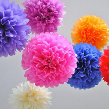 20 cm ( 8 polegada ) lenço de papel Pom Poms flor bolas de festa de casamento decoração flores de papel DIY colorido 2024 - compre barato
