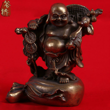 Bronze sculpture, lucky laughing buddha crafts bronze maitreya buddha bronze sculpture, decoration 2024 - buy cheap