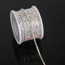 10yards Silver base crystal AB Color SS8 (2.3-2.4mm) intensive Strass style diy beauty accessories sew on rhinestones chain 2024 - buy cheap