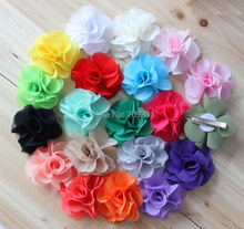 2" chiffon flower for hair clip hair accessories top quality chiffon flowers 20color in stock 2024 - buy cheap