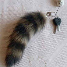 Fashion Ladies Keychain Women Long Fox Racoon Tail Fur Keyring exaggerated Ladies Handbag Pendant Key Holder Key Chain Gift 2024 - buy cheap