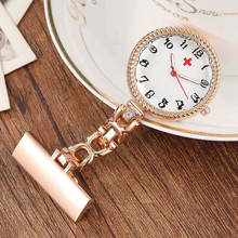 Reloj De enfermera De oro rosa para hombre y mujer, pulsera De mano con broche De acero plateado, con Bolsillo tipo túnica 2024 - compra barato