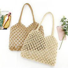 Women's vintage straw bag bohemian hand-woven rattan bag summer travel tote bag beach bag 2024 - buy cheap