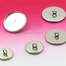 Blank Round Bezel Loop Back Caps Settings Glass Cabochon Bases SUS316 Stainless Steel Metal Buttons Connectors Findings Crafts 2024 - buy cheap