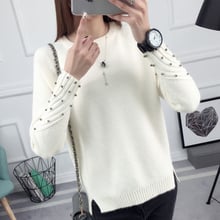 OHCLOTHING 2019 new spring Korean Short all-match winter sweater knitted shirt with long sleeves and loose women 2024 - buy cheap