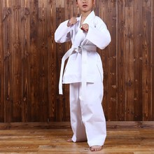 White Karate Uniform with Belt Light Weight Elastic Waistband & Drawstring for Children Student Breathable Training Suit Sport 2024 - buy cheap