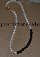 Genuine Real freshwater pearl 12mm  Black onyx necklace 25" 2024 - buy cheap