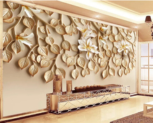 Beibehang papel de parede foto personalizada 3d sala de estar sala de tv sofá fundo parede em relevo flor árvores folhas grande mural 3d papel de parede 2024 - compre barato