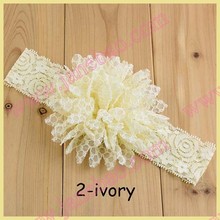 free shipping 30pcs  4.5'' chiffon hair flower lace elastic headbands  big chiffon bows headbands 2024 - buy cheap