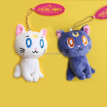 10/Lot 2 Colors Cat 10CM Pendant For Children Plush Doll Keychain Figure Retail 2024 - buy cheap