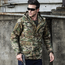 Армейская тактическая куртка, Мужская водонепроницаемая ветровка, камуфляжная, с несколькими карманами, зимнее пальто, S-2XL 2024 - купить недорого