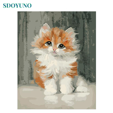 SDOYUNO Frame Cat DIY Painting By Numbers Kits Acrylic Paint On Canvas Animals Modern Wall Art Picture For Home Decors 40x50cm 2024 - buy cheap
