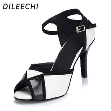 DILEECHI White PU Women's Latin dance shoes soft outsole high-heeled 8.5cm Ballroom dancing shoes Salsa Tango shoes 2024 - buy cheap