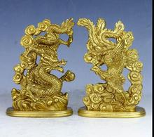 14cm Pure copper dragon and phoenix dragon and phoenix Hanlong home crafts ornaments 2024 - buy cheap