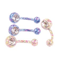 1Pc Women Sex Belly Navel Ring Belly Ring Body Piercing Jewelry Bar Fashion Crystal Rhinestone Floral Dangle Button   Statement 2024 - buy cheap