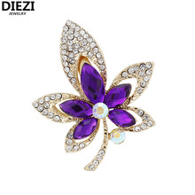 DIEZI Fashion Korean Bouquet Brooch Wedding Flower Crystal Rhinestone Jewelry Bride Brooch Pins Women Brooch Accessories 2024 - buy cheap