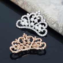 5pcs/lot Crown Rhinestone Buttons For Diy Baby Girls Women Hair Accessories Wedding Party Bride Hair Embellishment Buttons 2024 - buy cheap