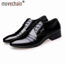 movechain New Fashion Men's Lace-Up Leather Business Office Derby Shoes Man Wedding Dress Flats Mens Casual Driving Oxfords 2024 - buy cheap