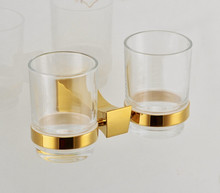 Роскошный латунный двойной стакан в Европейском стиле, позолоченный двойной держатель чашки GB001a 2024 - купить недорого