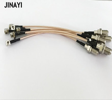 10pcs/lot RG316 TS-9 TS9 Right Angle to F female  Adapter Connector Cable 15cm 6" 2024 - buy cheap