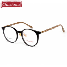 Chashma Brand Designer Retro Bamboo Wood Like Eyewear Fashion TR90 Frames Women Round Optical Glasses Frames for Mens 2024 - buy cheap