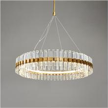 Modern luxury crystal chandelier creative personality simple living room lamp ring hotel decoration LED chandelier 2024 - buy cheap