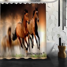 Custom horse Shower Curtain High Quality bathroom Accessories Bath screens Customized curtain 2024 - buy cheap