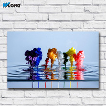 WLONG-pintura al óleo de colores en agua, lienzo abstracto para pared, impresiones de imágenes para sala de estar y dormitorio, sin marco 2024 - compra barato