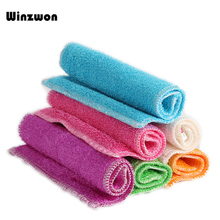 6Pcs/lot Bamboo Fiber Kitchen Towel Anti-grease Dish Plate Washing Cleaning Cloth Efficient Wiping Rags Kitchen Cleaning Tools 2024 - buy cheap