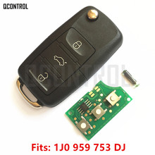 QCONTROL-mando a distancia de coche, llave de bricolaje para VW/VOLKSWAGEN Bora/Golf/Passat/Sharan 1J0959753DJ/5FA009259-55 1999 2000 2001 2002 2003 2004 2024 - compra barato