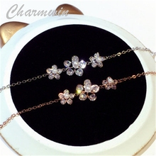 Charmwin-Pulseras con abalorios para mujer, de Zirconia cúbica, perlas de imitación, flores, cadena, PS243 2024 - compra barato