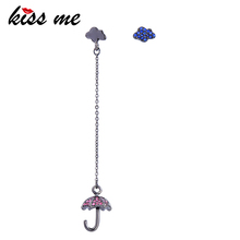 KISS ME-pendientes asimétricos para mujer, aretes de aleación de cristal, paraguas, nube, colgantes, regalos de joyería 2024 - compra barato